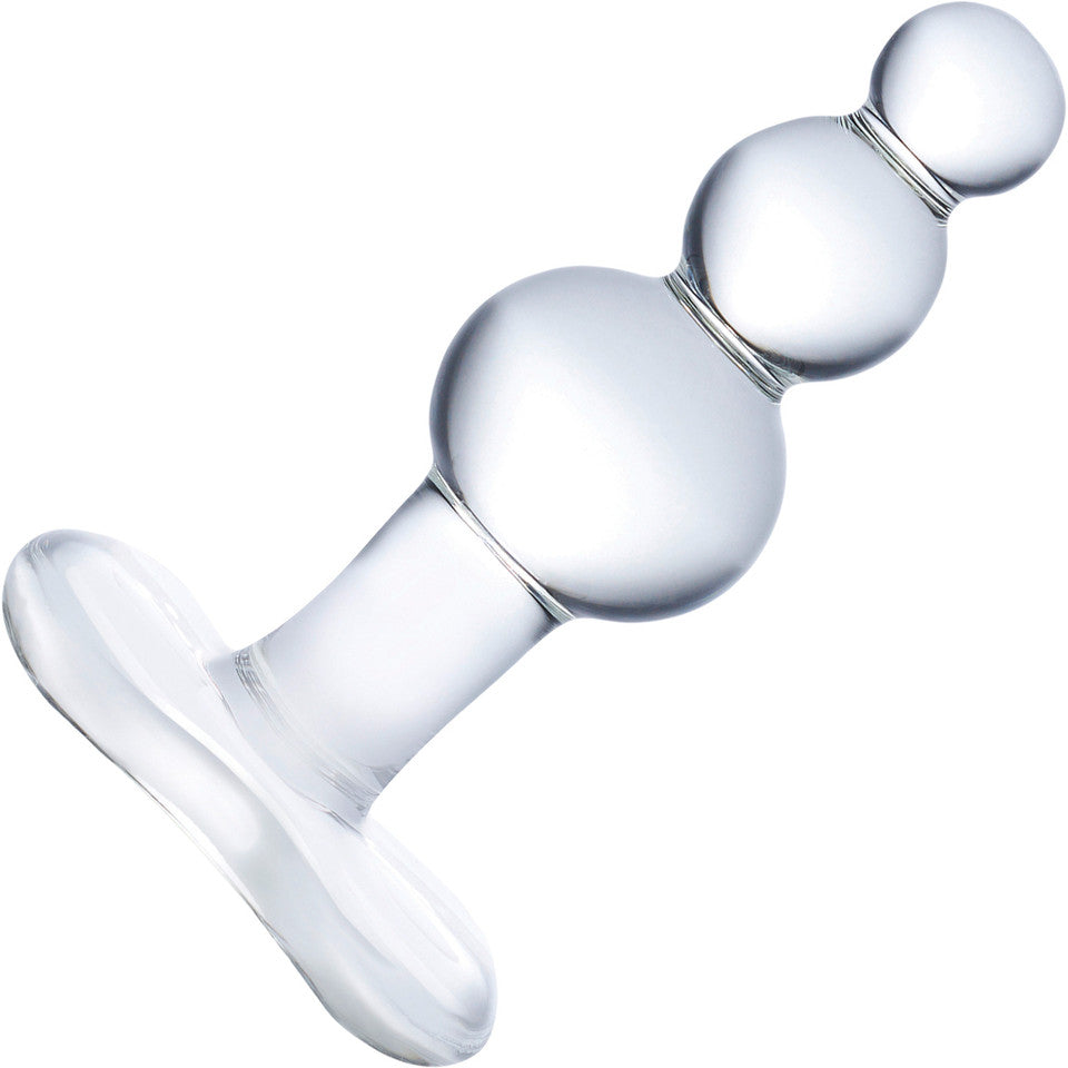Glas Butt Plug Beaded with Tapered Base Please Glas Butt Plug Beaded with Tapered Base Please