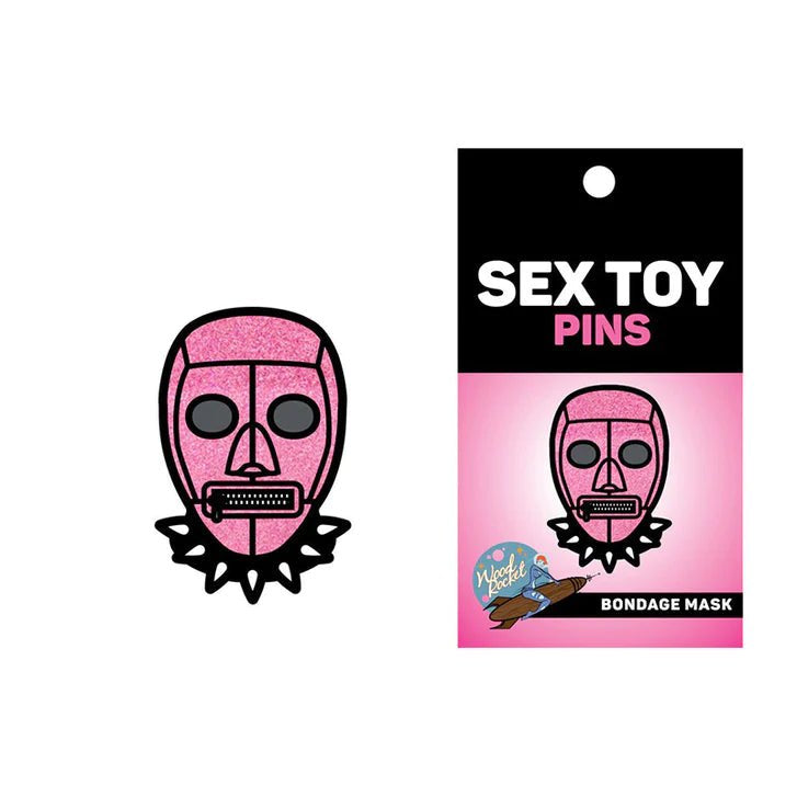 Pink Bondage Mask Pin