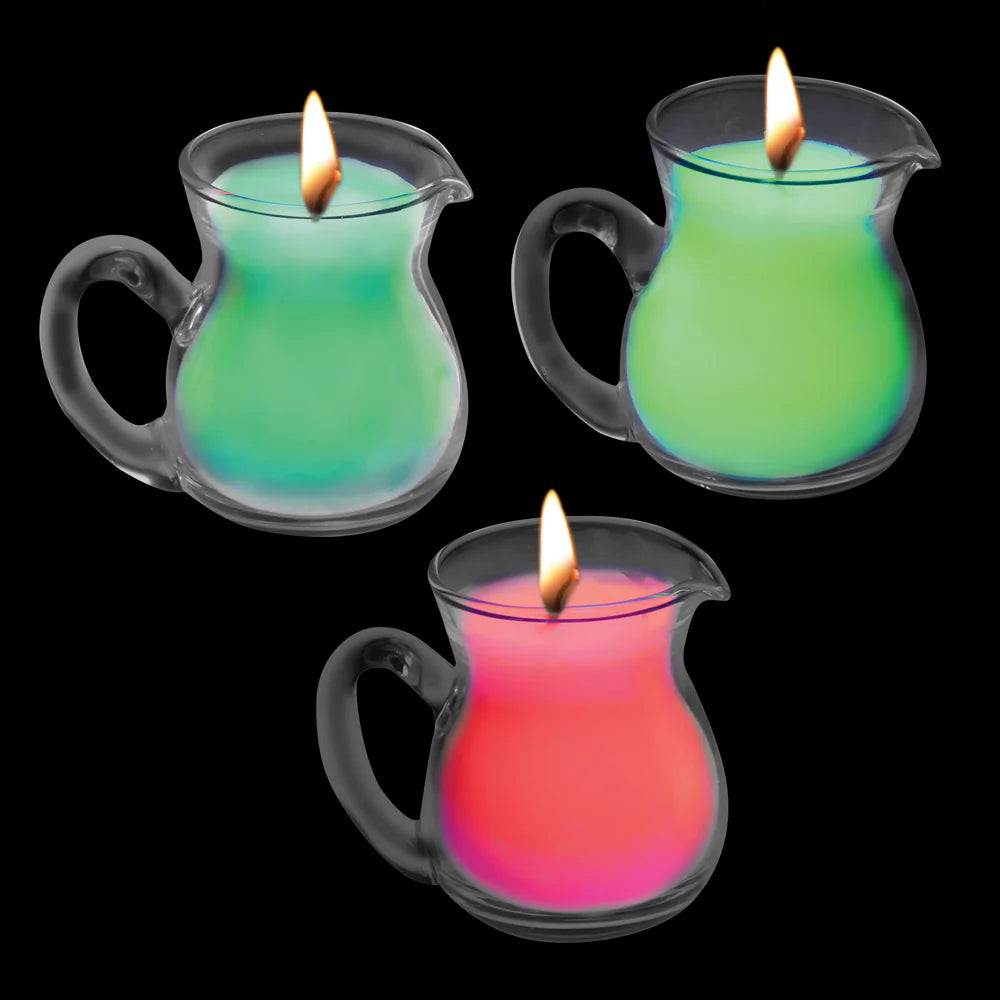 UV Blacklight Reactive Drip Candle 3-Piece Set