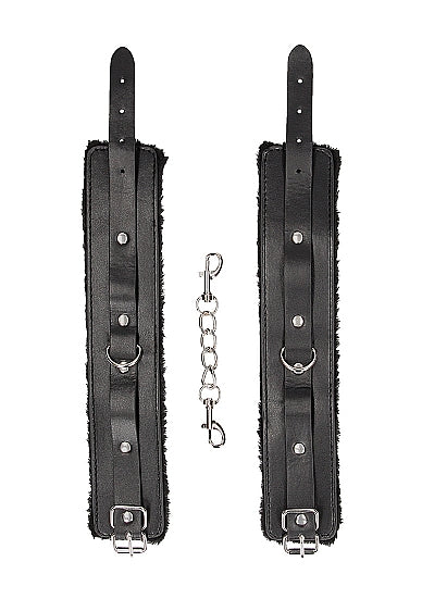 Bonded Leather Ankle Cuffs with Adjustable Straps