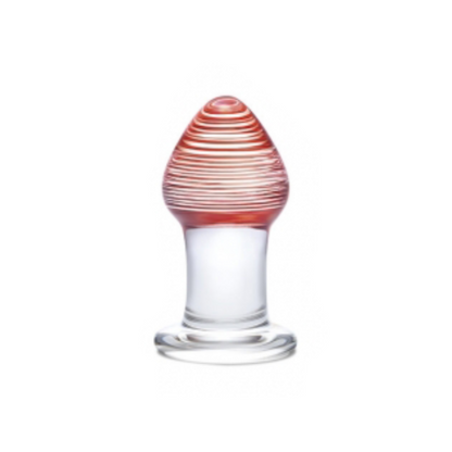 Glass Red Swirly Butt Plug