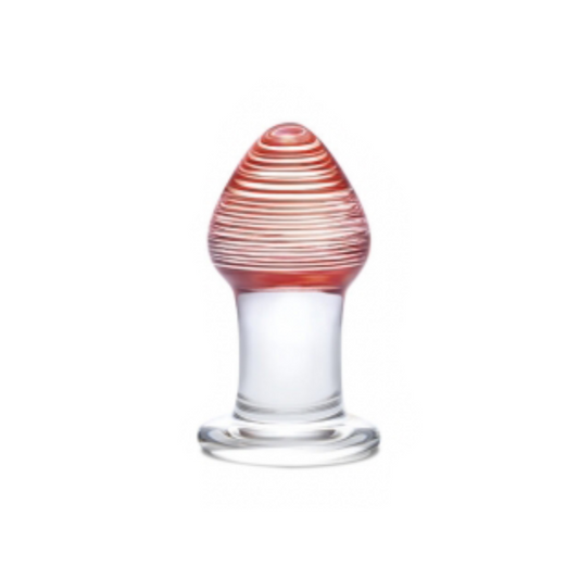Glass Red Swirly Butt Plug