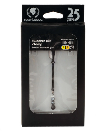 Spartacus Tweezer Clit Clamp Beaded with Black Glass