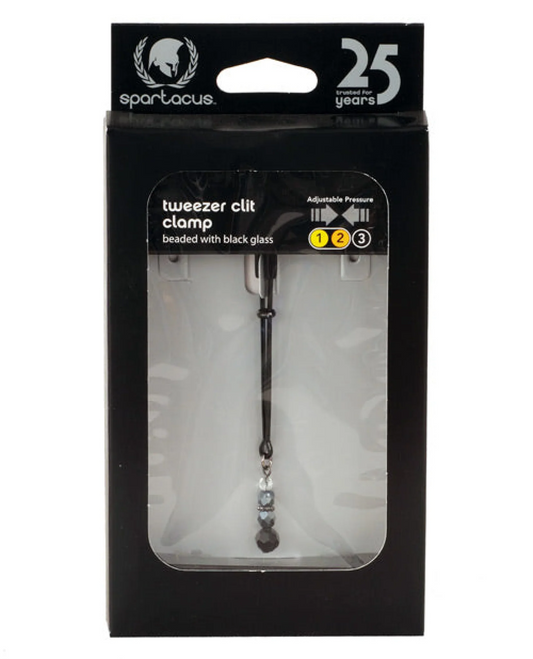Spartacus Tweezer Clit Clamp Beaded with Black Glass